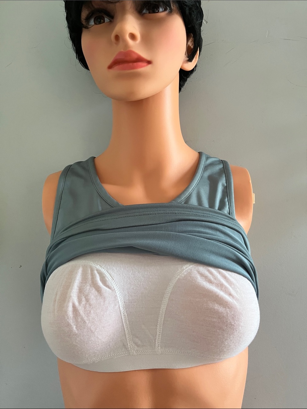 Reebok Navy Racerback Crop Top with Light Gray Trim